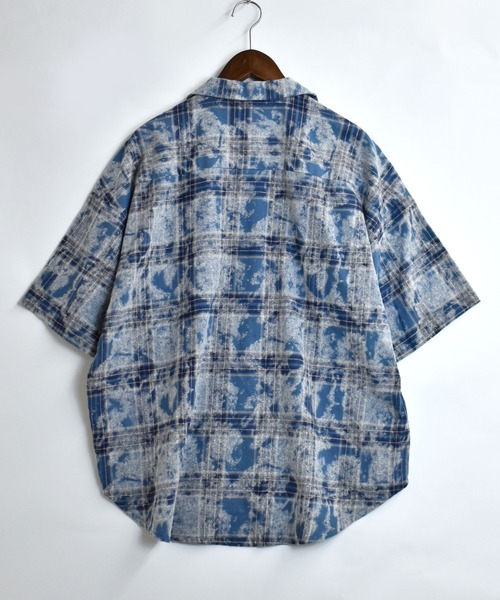 Starting Over シャツ hard wash open collar check shirt