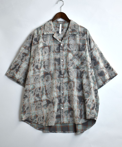 Starting Over シャツ hard wash open collar check shirt