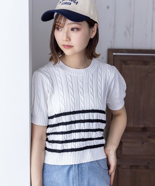 【新品未使用】OHGA パフスリーブセーター セール】パフスリーブニットプルオーバー（ニット/セーター