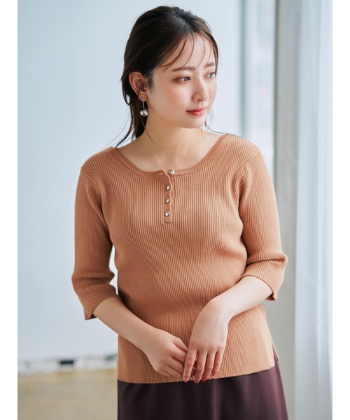 ニット セーター モヘア前後２ｗａｙヘンリーネックニット レディース ニット セーター 2wayヘンリーネックニット レディース
