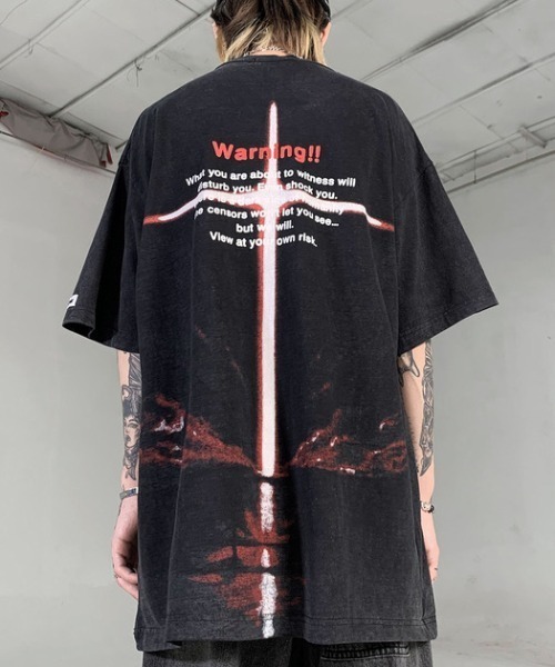 tシャツ A'GEM/9 × .kom 「MadeExtreme/メイドエクストリーム」 WARNING 半袖カットソー レディース