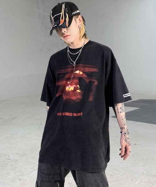 tシャツ A'GEM/9 × .kom 「MadeExtreme/メイドエクストリーム」 WARNING 半袖カットソー レディース A'gem 9 tシャツ A'GEM/9 × .kom 「MadeExtreme/メイド