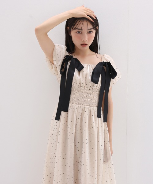 one after another NICE CLAUP ワンピース リボン取り外しできる 