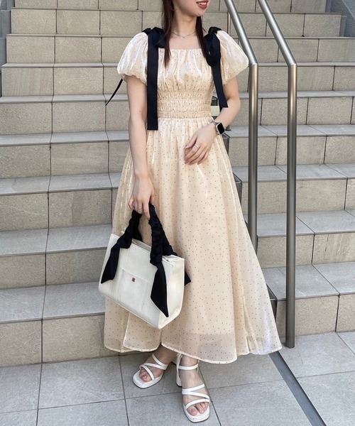 one after another NICE CLAUP ワンピース リボン取り外しできる 