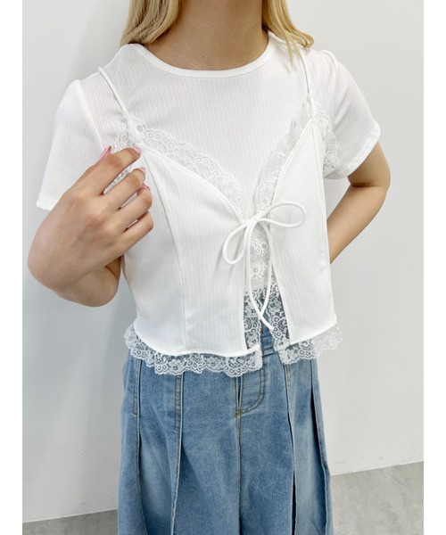 tシャツ レースキャミセットTシャツ レディース : ZOZOTOWN