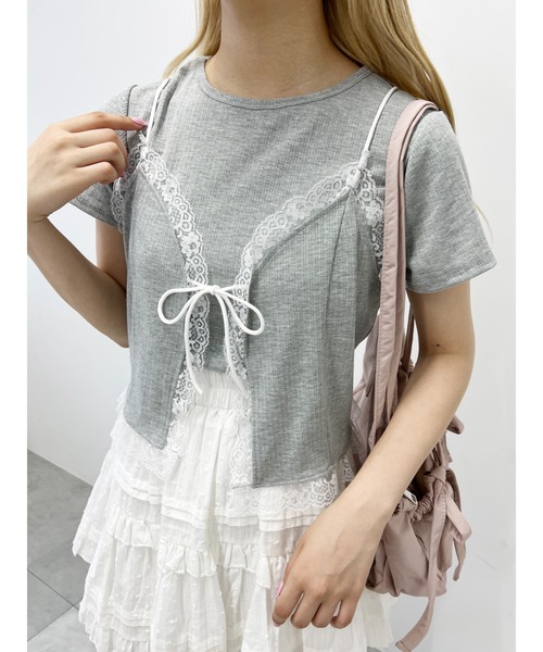 tシャツ レースキャミ付きトップス レディース ktops407.jpg