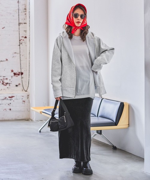 HEREIAM スカート 「HEREIAM」ストレッチベロアスカート