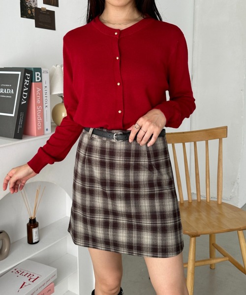 チェック柄ミニスカート ベルト付き CLEA スカート ベルト付きチェック柄台形ミニスカート : ZOZOTOWN