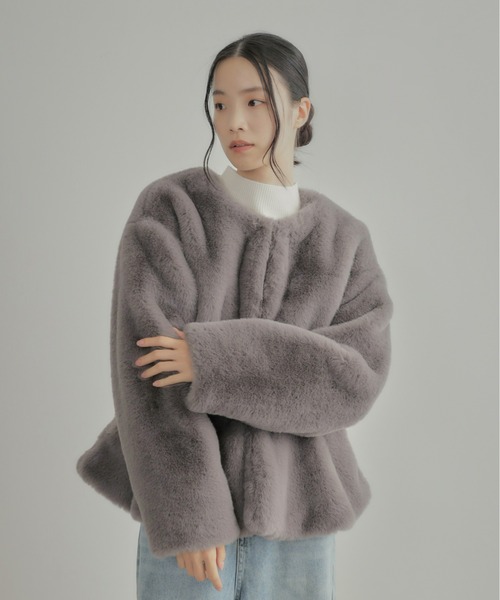 NOUVE VAGUE✨ポンチョ　ファー　M〜L ライトブラウン EFFE BEAMS（エッフェ ビームス）GIOVI / フォックスファー