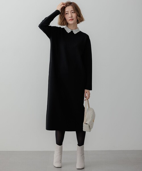 23区【洗える】ヴィスコースストレッチ エンブロイダリー ワンピース サイズ44 23区 ワンピース 「洗える」ヴィスコースストレッチ エンブロイ