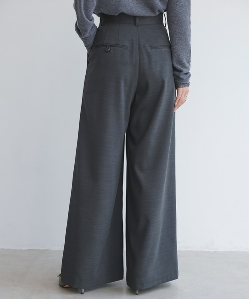 anuans（アニュアンス） パンツ サイドタックワイドパンツ レディース