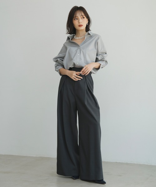 anuans（アニュアンス） パンツ サイドタックワイドパンツ レディース