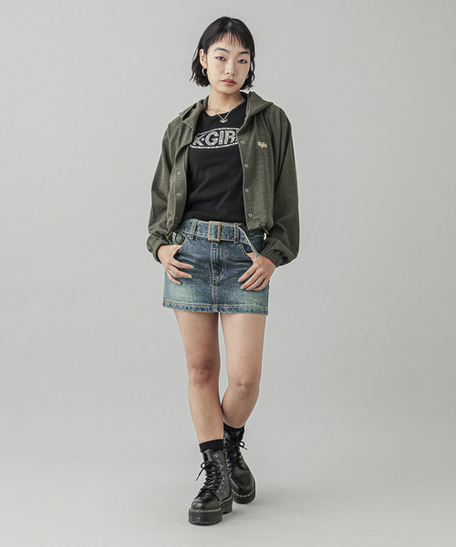 X-girl（エックスガール） パーカー ONE POINT STAR LOGO HOODED
