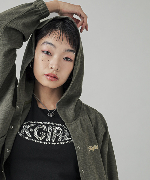 X-girl（エックスガール） パーカー ONE POINT STAR LOGO HOODED