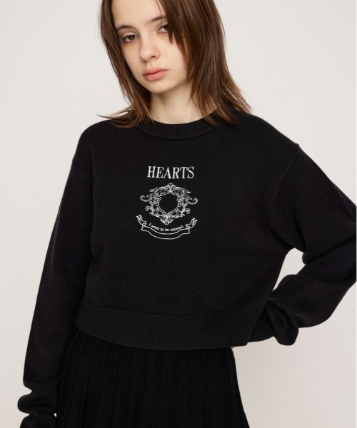ニット セーター MOTIF LOGO KNIT TOPS モチーフ ロゴ ニット トップス レディース