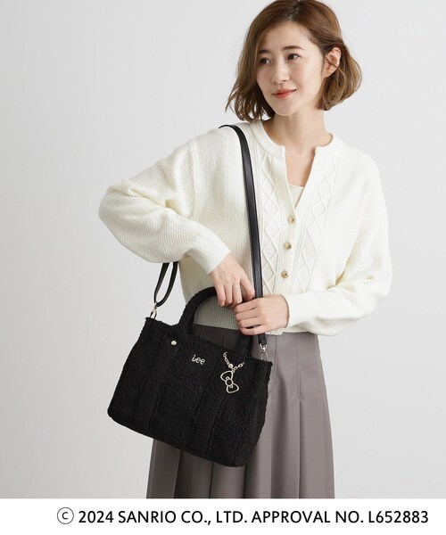 トートバッグ Lee別注「ハローキティ」ボアスクエア2WAYトート
