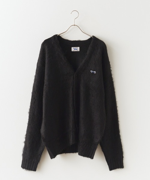 MLVINCE SHAGGY CARDIGAN BORDER カーディガン MLVINCE(メルヴィンス)24AW/秋冬 刺し子デニム&シャギーカーディガンが