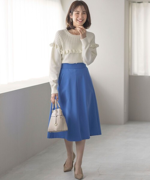 組曲（KUMIKYOKU） ニット セーター バスケット編みフリル ニット