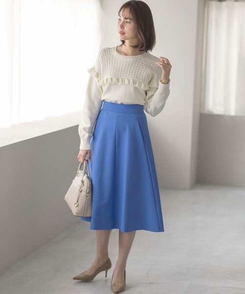 組曲（KUMIKYOKU） ニット セーター バスケット編みフリル ニット