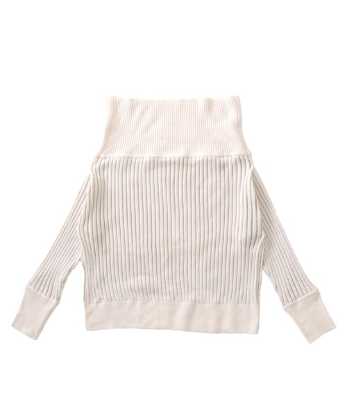ニット セーター molle yarn×lame off-shoulder pull(モールヤーン×ラメオフショルダープルオーバー) レディース