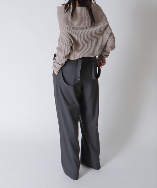 DRESSLAVE ニット セーター molle yarn×lame off-shoulder pull