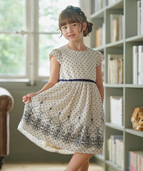 組曲 ワンピース 「110-140cm」ドットシフォン キッズ 子供服