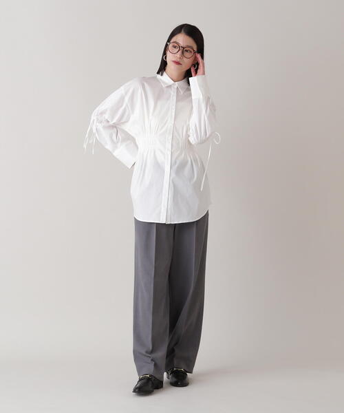 新品未使用 H b&y ワイド ストレート パンツ スラックス トラウザー N.Natural Beauty Basic スラックス パンツ ワイドトラウザー