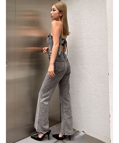 GYDA バックリボン オーバーオール サロペットSサイズ GYDA ジェイダ オーバーオール BACK リボン デニム ロンパース