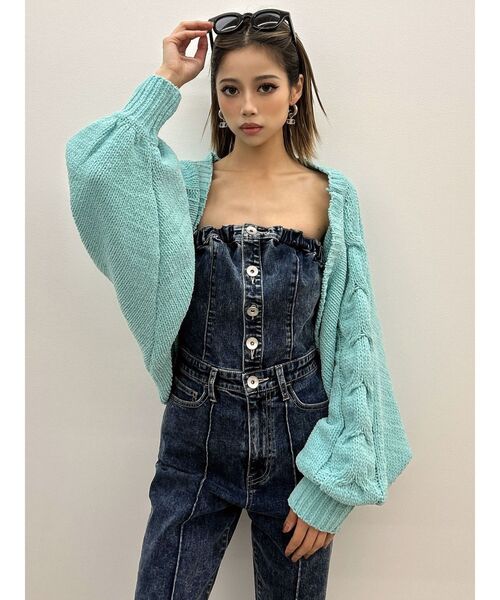 GYDA サロペット オーバーオール ケミカルBACKリボンデニム