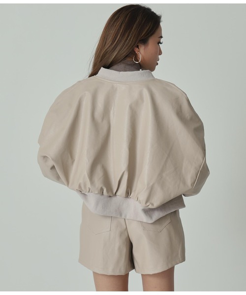 「ANAP」 ジップアップブルゾン FREE アイボリー レディース_画像3