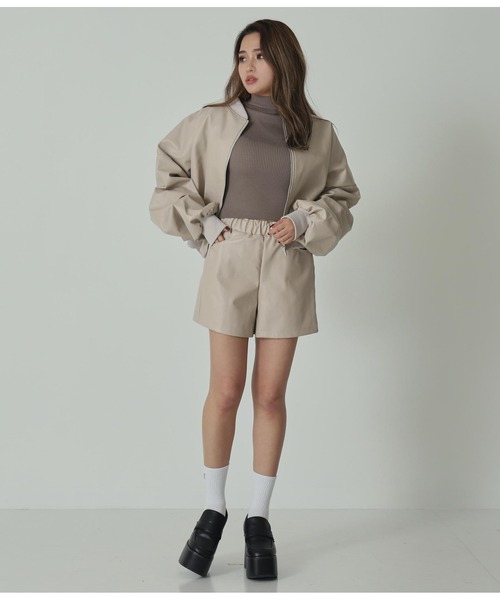 「ANAP」 ジップアップブルゾン FREE アイボリー レディース_画像4