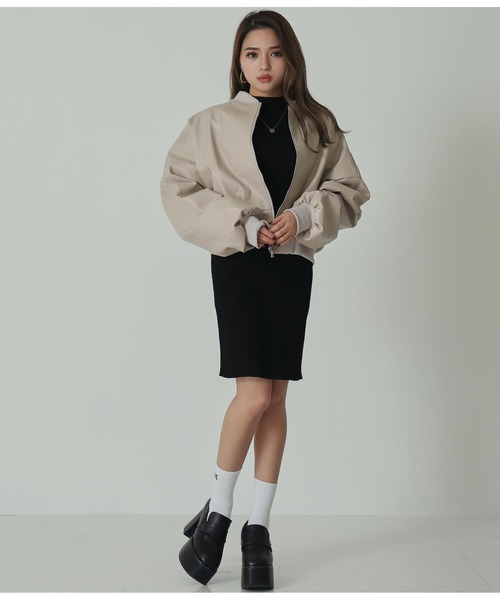 「ANAP」 ジップアップブルゾン FREE アイボリー レディース_画像5