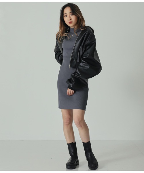 「ANAP」 ジップアップブルゾン FREE アイボリー レディース_画像7