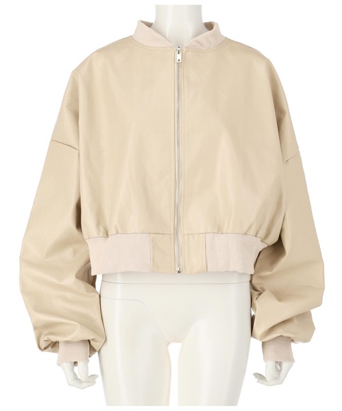 「ANAP」 ジップアップブルゾン FREE アイボリー レディース_画像9