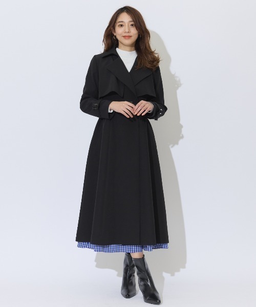 新品タグ付き アンドクチュール 配色ステッチトレンチコート 定価21,780円 AND COUTURE（アンドクチュール） トレンチコート コート ミニマル
