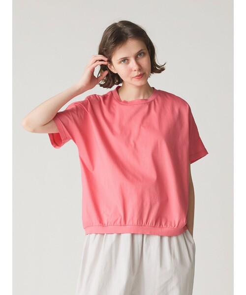 Miページ【8/1着】 MidiUmi tシャツ ギャザードルマンスリーブプルオーバー