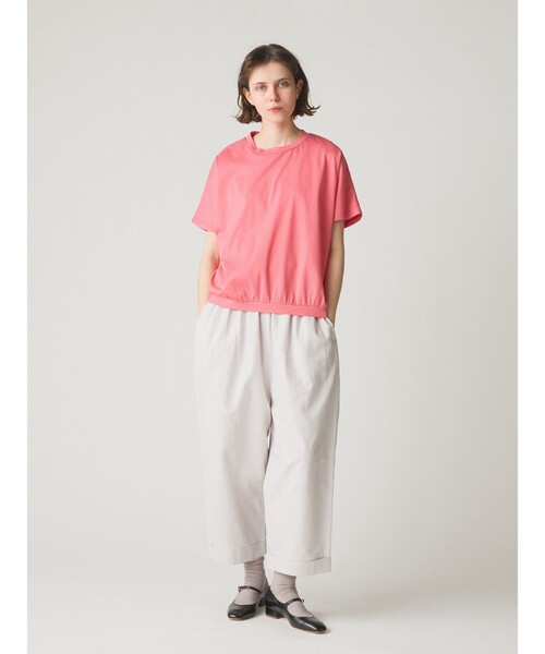 Miページ【8/1着】 MidiUmi tシャツ ギャザードルマンスリーブプルオーバー