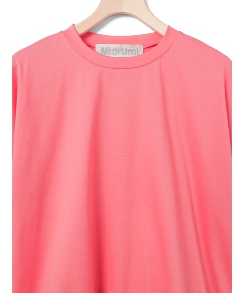 chiiiibagドルマンスリーブシャツ　PINK MidiUmi tシャツ ギャザードルマンスリーブプルオーバー