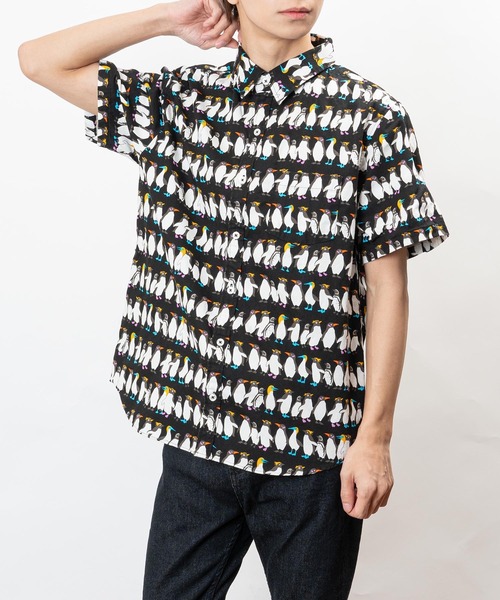 garsonwave シャツ 日本製 ネコ ペンギン クマ プリント