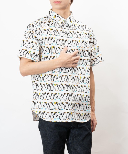 garsonwave シャツ 日本製 ネコ ペンギン クマ プリント