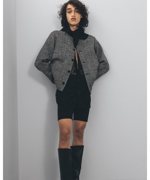 ジャケット・アウター JUHA FANCY TWEED NO-COLLAR JACKET 25AW 4 Juha（ユハ） ジャケット テーラードジャケット FANCY TWEED NO-COLLAR