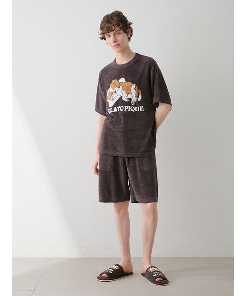 HOMMEエアリーモコ ドッグジャガードシリーズ ルームウェアセットアップ gelato pique パジャマ 「HOMME」エアリーモコドッグジャガード