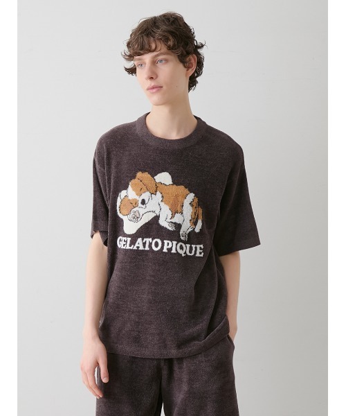 gelato pique パジャマ 「HOMME」エアリーモコドッグジャガード