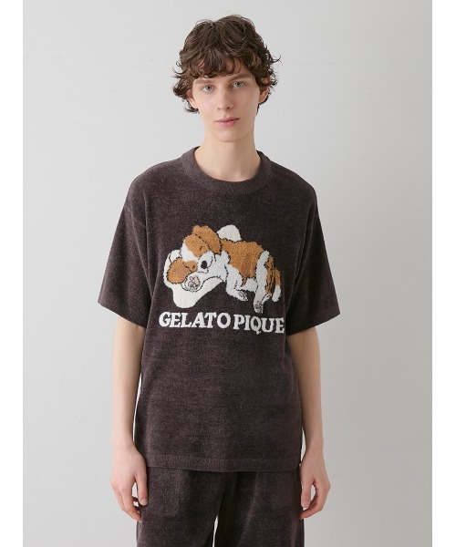 GELATO PIQUE HOMME 犬刺繍 フリースパジャマセット GELATO PIQUE HOMME 犬刺繍 フリースパジャマセット