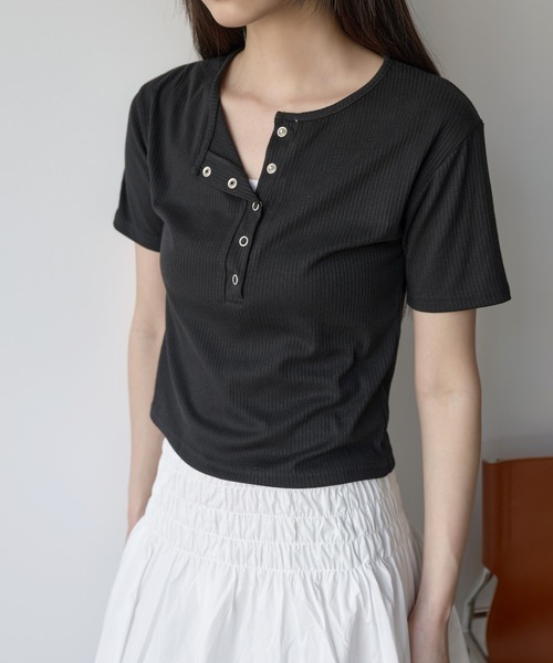 スナップ ヘンリーネック Tシャツ 2色 半袖 ルーズ 韓国 nr9732 楽天市場】韓国（スタイル（ネック）ヘンリーネック）（メンズ