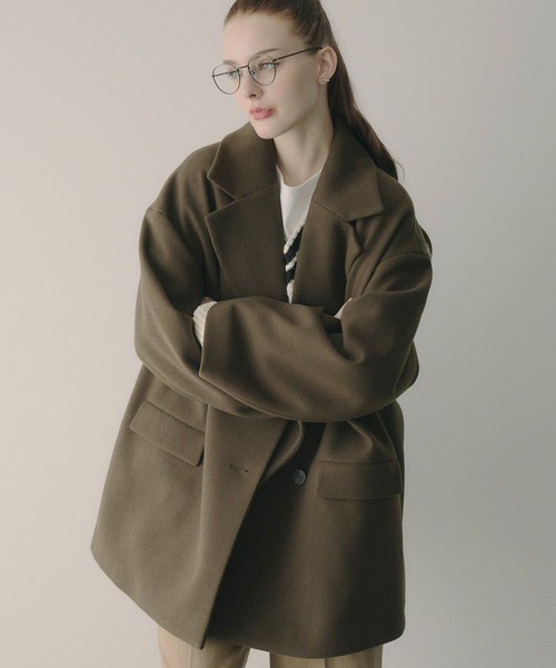 saloon（サルーン） ピーコート M カーキ レディース : ZOZOTOWN Yahoo