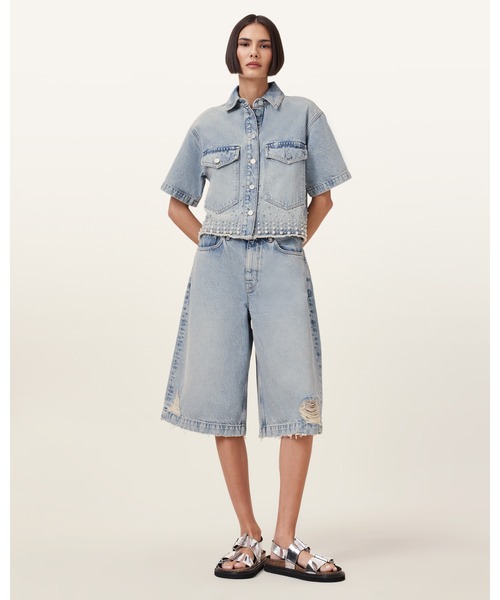 ジーンズ デニム デニムパンツ LOUIE WIDE LEG SHORTS | LOUIE ワイド レッグ ショーツ レディース