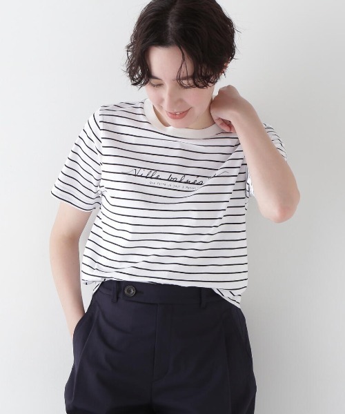 tシャツ 天竺ボーダーロゴＴシャツ レディース