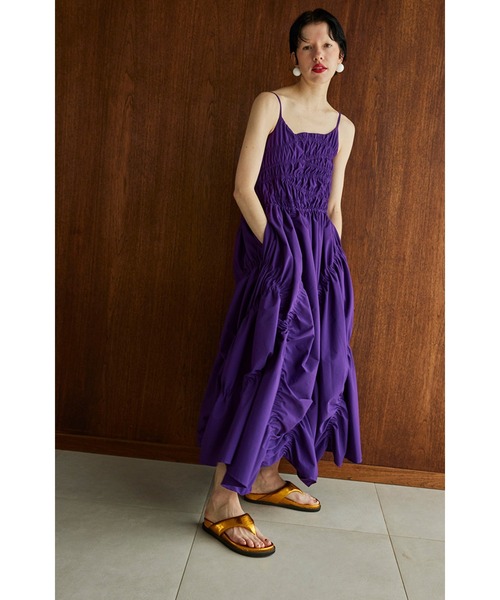 OMMO IRREGULAR SHIRRING CAMI OP ワンピース OMMO（オーエムエムオー） ワンピース IRREGULAR SHIRRING CAMI OP