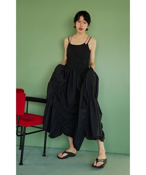 OMMO ワンピース IRREGULAR SHIRRING CAMI OP : ZOZOTOWN Yahoo